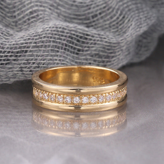 Rhinestones Ring Copper Plated