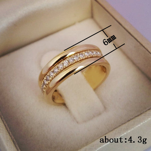 Rhinestones Ring Copper Plated