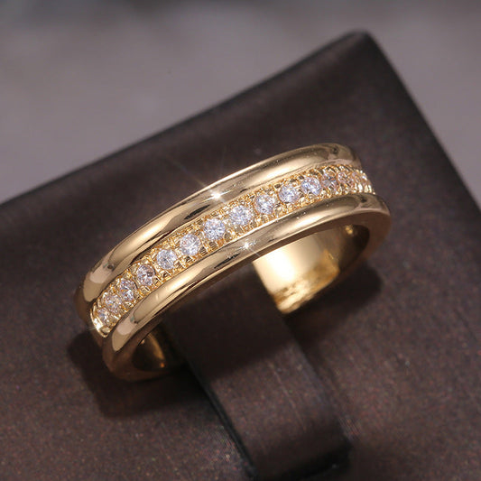 Rhinestones Ring Copper Plated