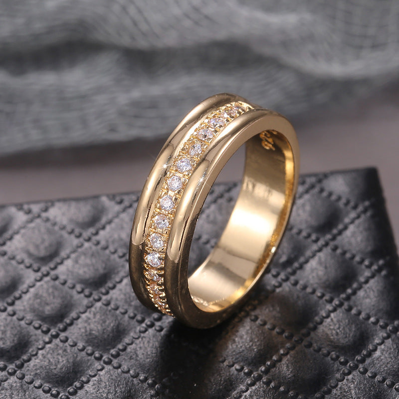 Rhinestones Ring Copper Plated