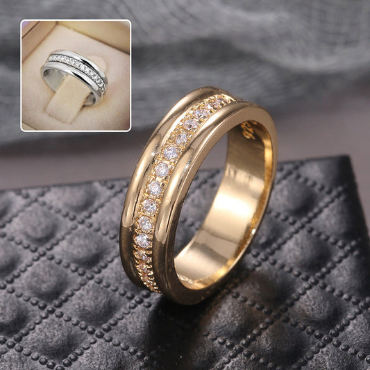 Rhinestones Ring Copper Plated