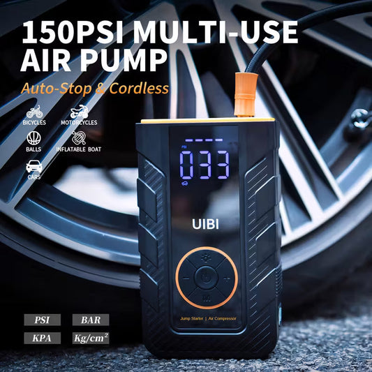 7-in-1 Portable Car Jump Starter with Tyre Inflator, PD45W Power Bank, 10 Protections, LED Torch | AU Plug for Vehicles & Camping