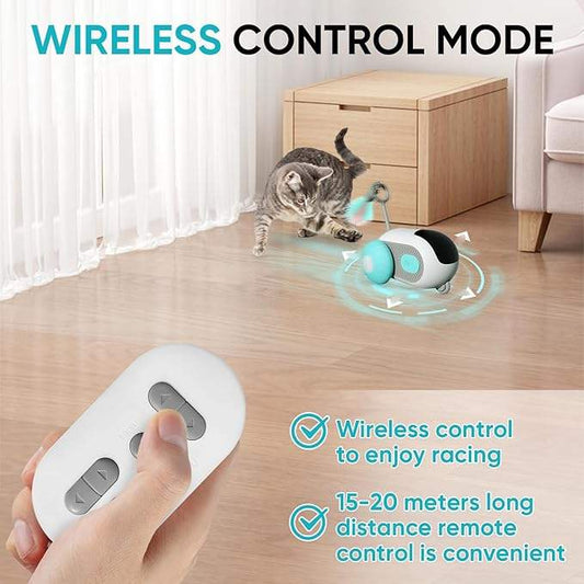 Smart Cat & Dog Toy Car – 2 Modes Automatic Moving & Remote Controlled Interactive Pet Toy