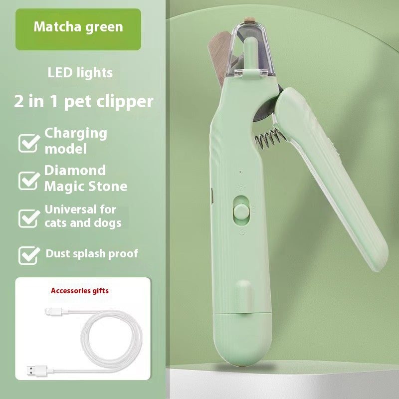 2 In 1 Pet Nail Clippers With Led Light