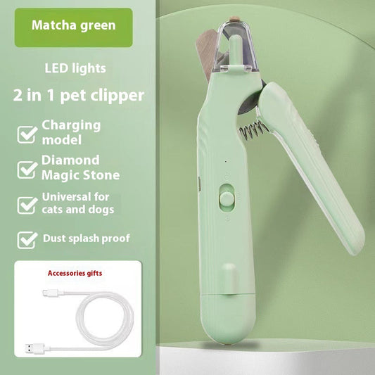 2 In 1 Pet Nail Clippers With Led Light