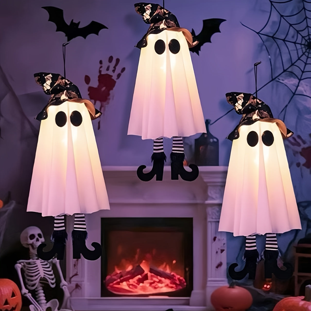 Spooky LED Lantern Flapping Ears MotionActivated Halloween Fun