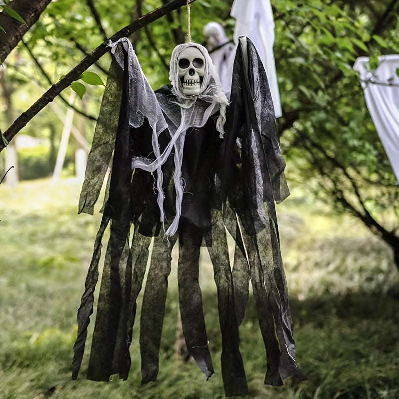 Spooky Hanging Skull Gauze Perfect Halloween Horror Prop Gift